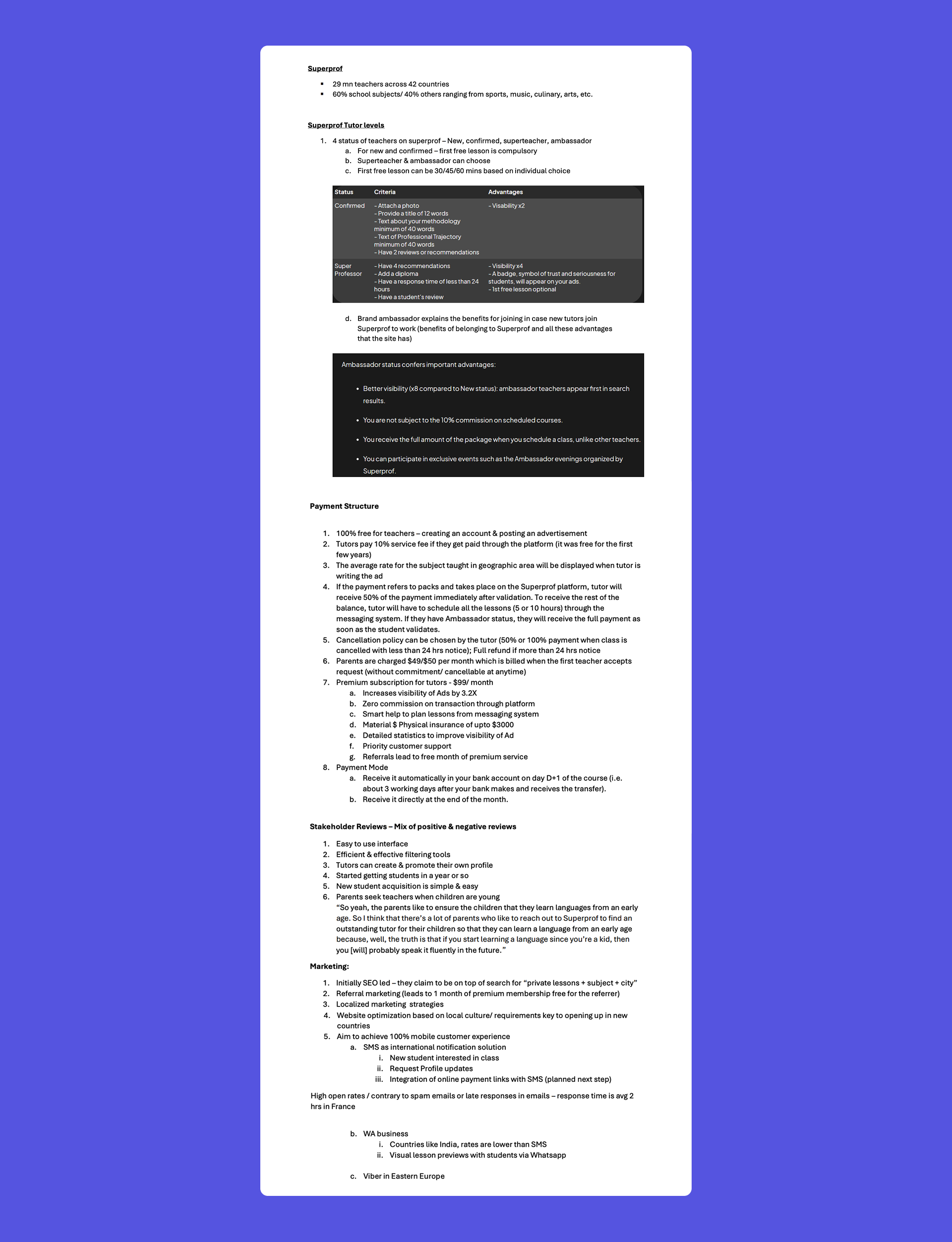 Competitor analysis